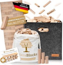 200-1.600 Holzbausteine Natur + 1x Bau-Anleitung | Bauklötze Holz Holzbauklötze