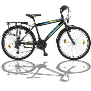 24 Zoll Jungen Fahrrad 21-Gang MIT Beleuchtung Farbe SCHWARZ TMX