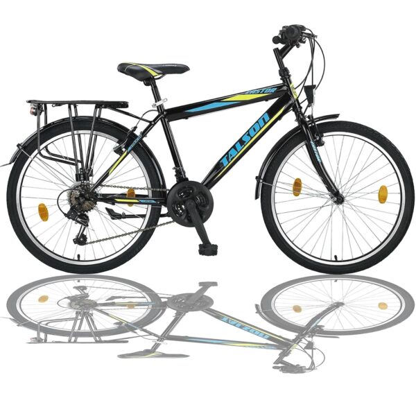 24 Zoll Jungen Fahrrad 21-Gang MIT Beleuchtung Farbe SCHWARZ TMX