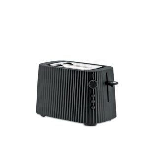 Alessi Plissé MDL08 B - Design Toaster, Sechs Stufen der Vergoldung, aus Thermoplastischem Harz, Europäisch Stecker 850 W, Schwarz