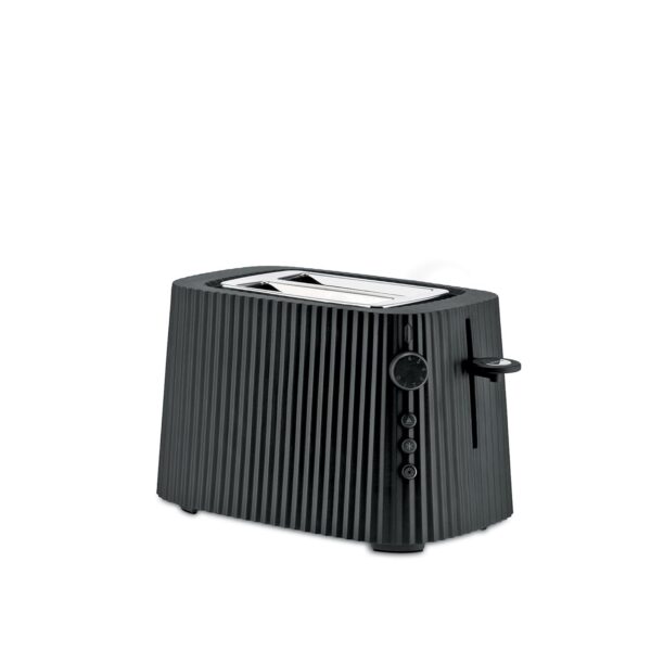 Alessi Plissé MDL08 B - Design Toaster, Sechs Stufen der Vergoldung, aus Thermoplastischem Harz, Europäisch Stecker 850 W, Schwarz
