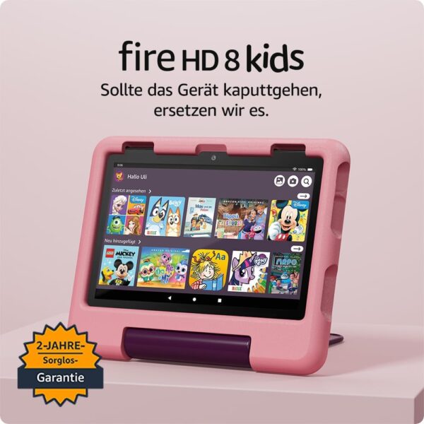 Amazon Fire HD 8 Kids-Tablet (Neueste Generation), für Kinder von 3-7 J. | 3 GB RAM, werbefreie Inhalte, integrierte Kindersicherung, 13 Std. Akkulaufzeit, 32 GB,...