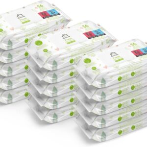 Amazon-Marke: Mama Bear Fresh Feuchttücher, Aloe Vera, 1008 Stück (18 Packungen mit 56 Stück), Verpackung kann variieren