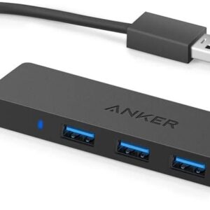 Anker 4-Port USB 3.0 Ultra Flacher Datenhub, Geeignet für Macbook, Mac Pro/mini, iMac, Surface Pro, XPS, Notebook PC, USB Flash Drives, Mobile HDD, und mehr