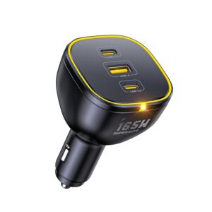 AOHI 165W Laptop Auto Ladegerät 140W PD 3.1/ 100W PD 3.0 USB C Superschnellladegerät PPS 45W 3-Ports QC5.0 Zigarettenanzünder-Ladegerät für MacBook Pro, iPhone 16/15, Galaxy S24...