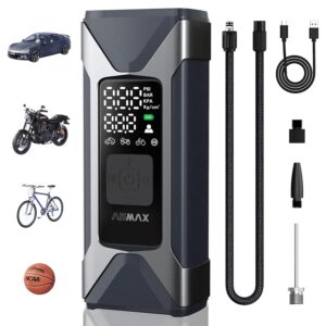 ASMAX Elektrische Luftpumpe 7500mAh, Fahrradpumpe 160PSI/11Bar mit Reifendruckmesser, tragbarer Akku Kompressor, Mini Reifenpumpe mit LED Licht für Autos, Wohnmobil, Motorräder,...