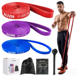 AUVIM Widerstandsbänder Set Fitnessbänder 3 verschiedene Stufen von Widerstandsbändern für Krafttraining, Stretching, Calisthenics, Cross-Fitness, Pilates, Yoga, inklusive...