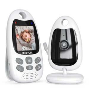 Babyphone mit Kamera Tragbares Vox-Funktion Temperatursensor Nachtsicht-Video-Babyfon 2,4 Ghz, BOIFUN Intelligentes Standby Baby monitor Gegensprechanlage Schlaflieder Lange...