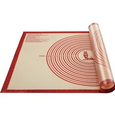 Backmatte Silikon Ausrollmatte Teigmatte XXL Rutschfest BPA Frei Rot 91x61cm