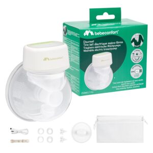 Bebeconfort Diskrete Milchpumpe Handsfree, freihändige Milchpumpe elektrisch, leises Abpumpen (51db), 3 Pumpmodi, 15 Saugstufen, langlebiger Akku, 210 ml großer Behälter