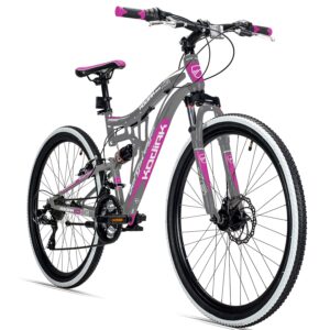 Bergsteiger Kodiak 24 Zoll, 26 Zoll, 29 Zoll Mountainbike, Scheibenbremse, 21 Gang-Schaltung, Vollfederung, Fully MTB für Jungen, Mädchen, Damen & Herren