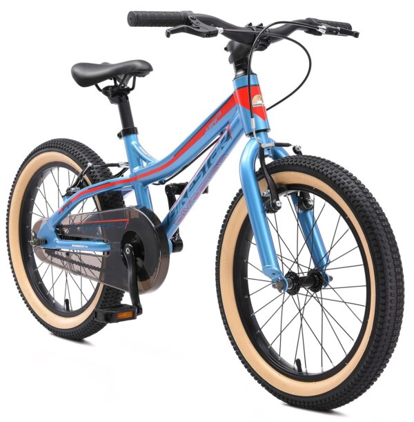 BIKESTAR Kinder Fahrrad Aluminium Mountainbike mit V-Bremse für Mädchen und Jungen ab 5 Jahre | 18 Zoll Kinderrad MTB | RISIKOFREI TESTEN