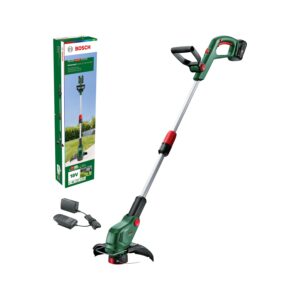 Bosch Akku-Rasentrimmer UniversalGrassCut 18V-26-500 (zum Rasentrimmen und Kantenschneiden; Ladezeit: 65 min; Schnittkreisdurchmesser: 26 cm; 18-Volt-System; mit 2.0 Ah-Akku und...