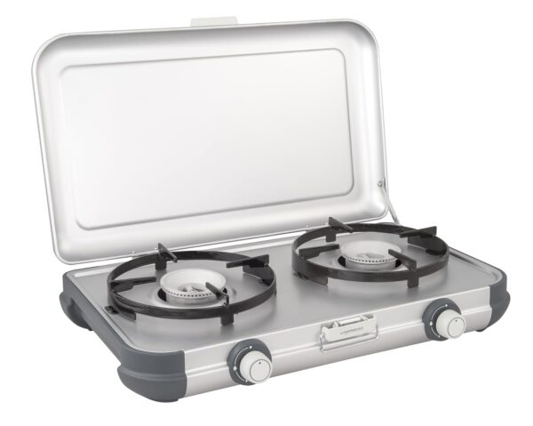 Campingaz Campingkocher Camping Kitchen 2 | 2-Flamm Gaskocher mit 4000 Watt Leistung | 2-Brenner Campingkocher | abnehmbare Topfroste | Betrieb mit CV 470 Kartusche und...
