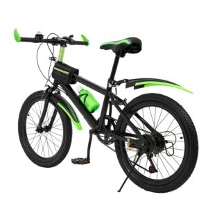 Charocean Mountainbike 20 Zoll Kinderfahrrad Kinder Fahrrad für Jungen & Mädchen, 7 Gang Mountainbike mit Schutzblech, Wasserflasche, Kompassglocke, Tragfähigkeit 85KG, Von 8-13...