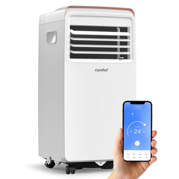 Comfee Mobiles Klimagerät Mobile 9000 Pro, 9000 BTU 2,6kW, Kühlen&Ventilieren&Entfeuchten, Raumgröße bis 88m³(33㎡), APP-Steuerung/Alexa/Google Home/IFTTT, Mobile Klimaanlage mit...