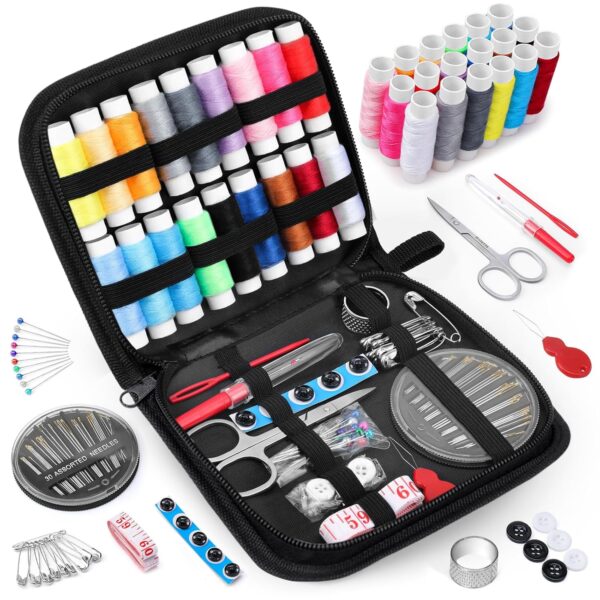 Coquimbo Nähset Reise mit Nähzubehör, Nähzeug Geschenke für Mama Anfänger Reisende Kinder, Nähset Grundausstattung Sewing Kit für Hause Reise Camping & Notnähen mit Nähgarn...