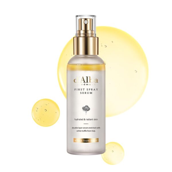 d'alba Italian weiß Trüffel First Spray Serum Sprühen Serum, Feuchtigkeitsspendendes-GesichtsSprühen, Tensidfreies, Sprühen für Strahlende Haut, Hautberuhigendes, Vegan, Koreanische Hautpflege (100ml)