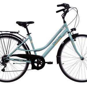 Denver Discovery Adventures Trekkingrad 28 Zoll Damen-VTC – 6 Gänge – Shimano TY21 + Vorbau verstellbar, 71 cm, wassergrün