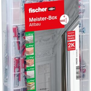 fischer Meister-Box Altbau, 150-teiliges Dübel- und Schraubenset, 6-8 mm Durchmesser, 30-65 mm Länge, für Heimwerker und Profis, Universaldübel DuoPower, optimal für Wände und...