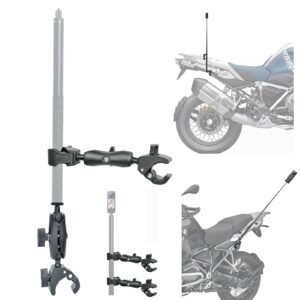 Fotoleey Action Kamera Motorrad Mount für Insta360 X5/X3/X2/Ace, GoPro Hero 13, Hero 12, Hero 11/10, 360-Grad-Drehung, Double Clamp,Aluminiummaterial, doppelte Stabilität