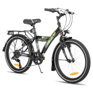 Hiland 20/24 Zoll Kinderfahrrad Mountainbike für Kinder Jungen Mädchen ab 6 7 8 9 10 Jahren mit 6 Gang Schaltung, Ständer