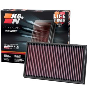 K&N Motorluftfilter 33-3005: Hochleistung, Abwaschbar, Ersatzfilter, Erhöhte Leistung, 2012-2024 (Golf, Tiguan, Passat, Polo, A3, Q2, S3, TT, Ateca, Leon, Laroq, Octavia)