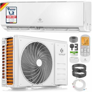 KESSER® Klimaanlage Set Split - mit WiFi/App Funktion Klimagerät - Kühlen A++/ Heizen A+ - 9000 BTU/h (2.600 Watt) Kältemittel R32 - Fernbedienung, Timerfunktion - Inkl....