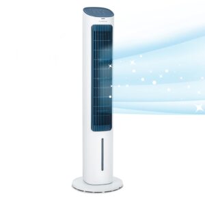 Klarstein Klimagerät Mobil, 5-in-1 Mobiler Luftkühler mit Nachtmodus, Ventilator Leise, Luftbefeuchter & Luftreiniger, Mobiles Klimagerät ohne Abluftschlauch, Turmventilator 360...