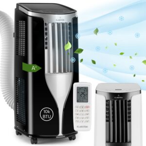 Klarstein Mobile Klimaanlage mit Abluftschlauch, 3-in-1 Klimagerät mit Ventilator & Luftentfeuchter, Kleine & Portable für Wohnung & Büro, Nachtmodus, 10000 BTU AC mit Niedrigem...