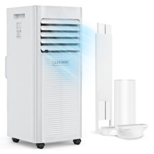LEENON Klimaanlage Mobil Klimagerät 9000 BTU,4 in 1 Kühlen Entfeuchten Ventilato, 2.6KW Mobile Klimagerät mit Abluftschlauch, Fernbedienung/ 24h-Time, Schlafmodus, für Zuhause...