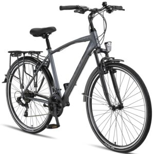 Licorne Bike Premium Trekking Bike in 28 Zoll - Fahrrad für Herren, Jungen, Damen und Herren - 21 Gang-Schaltung - Herren Citybike - Männerfahrrad - Life M-V-ATB