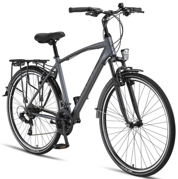 Licorne Bike Premium Trekking Bike in 28 Zoll - Fahrrad für Herren, Jungen, Damen und Herren - 21 Gang-Schaltung - Herren Citybike - Männerfahrrad - Life M-V-ATB