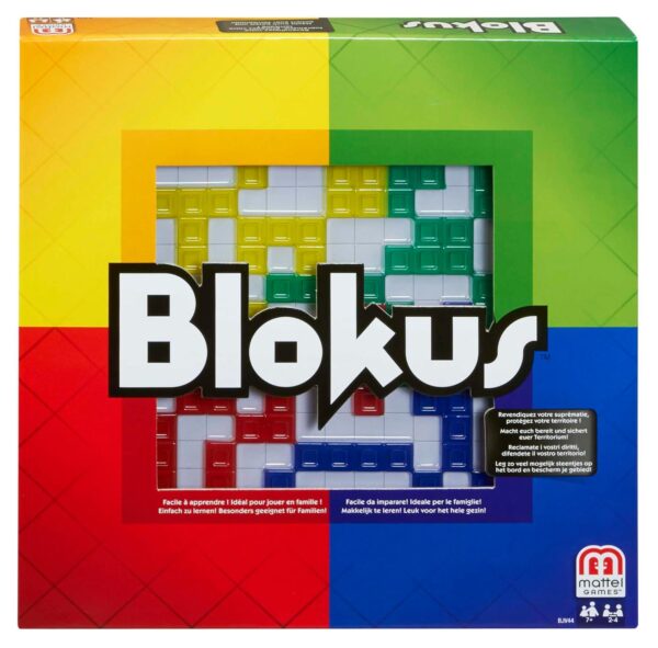 Mattel Games Blokus Spiel, Brettspiel für die Familie, Strategiespiel, für 2-4 Spieler, Gesellschaftsspiel, ab 7 Jahren, BJV44