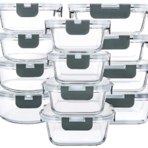 MCIRCO Vorratsdosen-Set aus Glas für Lebensmittel, 24-teilig