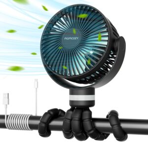 momcozy 8000 mAh Tragbarer Kinderwagen-Ventilatoren,27H Akkulaufzeit Clip Ventilator, 360° Abnehmbare 4 Geschwindigkeiten, LED-Nachtlicht, wiederaufladbarer...