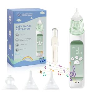Nasensauger Baby | Nasensekretsauger Baby | Nasensauger Baby Elektrisch Mit 3 SaugstäRken, 3 GrößEn Silikon Tipps Und Licht Beruhigender, Musikfunktion