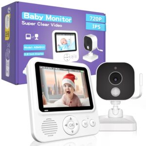 OBVHNUA Babyphone mit Kamera 2,8 Zoll Video Babyphone 720p LCD babyfon mit 2000mAh USB-C x2 x4 Digitaler Zoom 2-Wege Gegensprechanlage Nachtsicht VOX Modus Temperaturüberwachung...