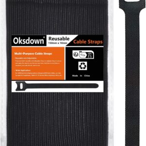 Oksdown Klett Kabelbinder Wiederverwendbare Schwarz 50 Stück Klettband Klettkabelbinder Kabel Klettband Kabelklett Klettbinder Verstellbare Wiederverschließbar Kabelklettbänder