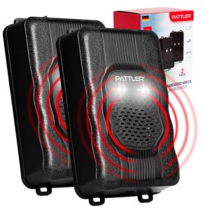PATTLER® Marderschreck Auto mit Blitzlicht - Marderabwehr mit Flexible Stromversorgung - 12V Autobatterie, AA-Batterie oder USB - Effektiver Marderschutz für Auto, Garten,...