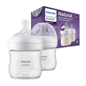 Philips Avent Babyflaschen Natural Response – 2x Babyflaschen, 125 ml, für Neugeborene ab 0 Monaten, BPA-frei (Modell SCY900/02)