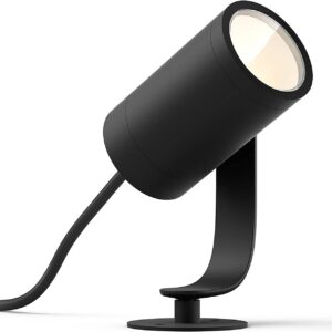 Philips Hue White & Color Ambiance Lily Gartenspot Single Spotlight Extension: Intelligente Außenbeleuchtung für den Garten, funktioniert mit Alexa, Google Assistant und Apple...