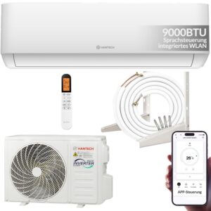 Split Klimaanlage 9000 BTU HANTECH H-PRO Heiz-&Kühlfunktion, Luftfilter, WIFI, Montagematerial