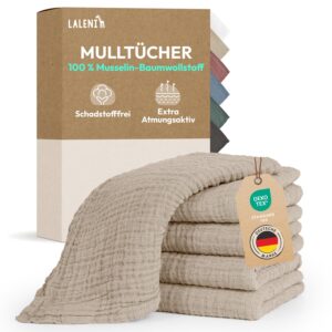 Spucktücher Baby im 5er Set aus Reiner Baumwolle - schadstofffreie Mulltücher Baby 70x70 - saugstarke Mussellintücher Baby - Musselin Tuch Baby als Mullwindel - waschbare...