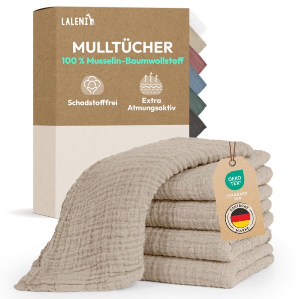 Spucktücher Baby im 5er Set aus Reiner Baumwolle - schadstofffreie Mulltücher Baby 70x70 - saugstarke Mussellintücher Baby - Musselin Tuch Baby als Mullwindel - waschbare...