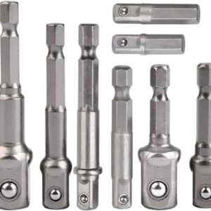 Stecknuss-Adapter, 8-teiliges Set, 1/4-Zoll-Sechskantadapter auf 1/4", 3/8", 1/2" Stecknuss, für Bohrmaschine und Akkuschrauber Steckschlüssel Nüsse und Stecknüsse, Bit-Halter