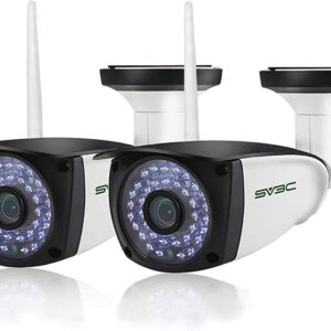 SV3C 2 Stück 5MP Überwachungskamera Aussen, Dualband WLAN Sicherheitskamera, Außen IP Kamera Unterstützt RTSP Browseransicht, Menschliche Erkennung, Onvif, IP66 wasserdicht,...