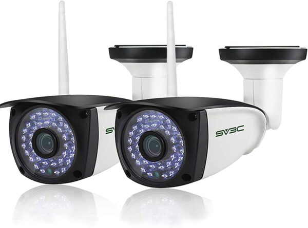 SV3C 2 Stück 5MP Überwachungskamera Aussen, Dualband WLAN Sicherheitskamera, Außen IP Kamera Unterstützt RTSP Browseransicht, Menschliche Erkennung, Onvif, IP66 wasserdicht,...