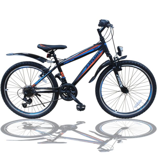 Talson 24 Zoll Mountainbike Fahrrad MIT GABELFEDERUNG & Beleuchtung 21-Gang Faster BBO