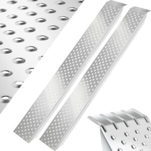 tectake® 2X Auffahrrampen, 2er Set Stahl Rampe, bis 400 kg belastbar, rutschfest, perforiert, Laderampe für Auto oder Anhänger, Auffahrrampe für Motorrad, Rasentraktor,...